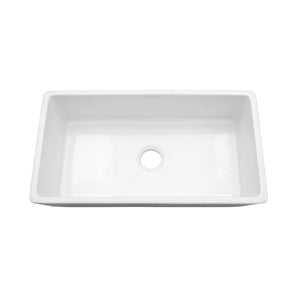 36.13' Fireclay Single-Basin Farmhouse Apron Kitchen Sink (with Mounting Hardware) in Gloss White (36.13' x 18' x 10')