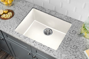 21.65' Quartz Single-Basin Undermount Kitchen Sink in Alpine White (21.65' x 16.92' x 7.88')