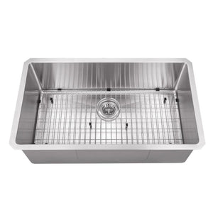 32' Single-Basin Undermount Kitchen Sink in Brushed Stainless Steel (32' x 19' x 10')