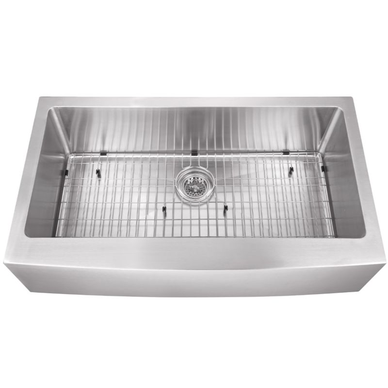 32.88' 16G Undermount Apron-Front Kitchen Sink with Industrial Faucet