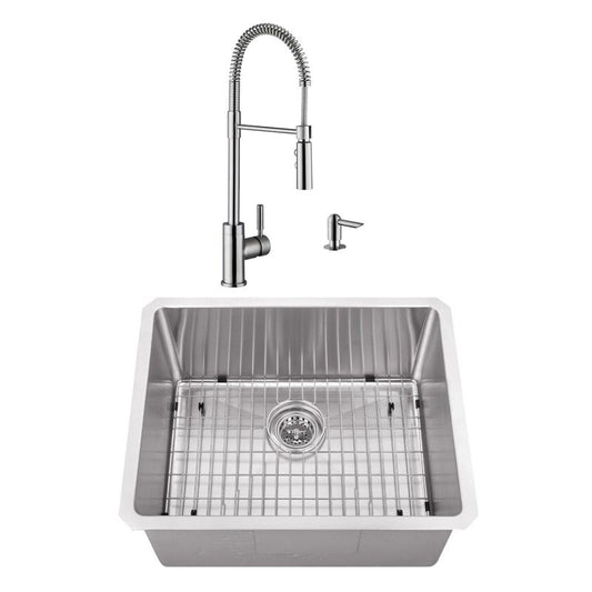 23" 16G Bar Sink and Industrial Faucet