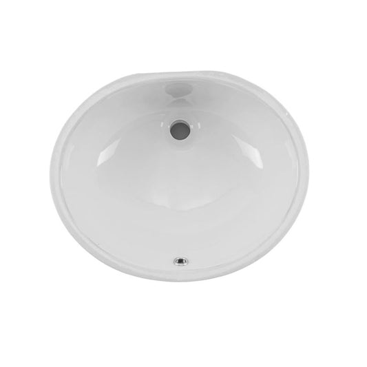 15" x 6" Single-Basin Undermount Vanity Sink in White