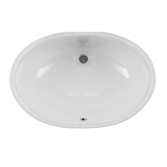 17.25" x 6.25" Single-Basin Undermount Vanity Sink in White