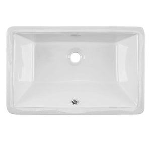 18.5' x 5.5' Single-Basin Undermount Vanity Sink in White