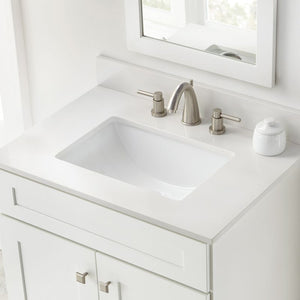 31' x 22' Countertop Vanity with Integrated Sink in Winter White