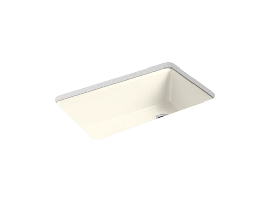 Riverby 35.25" x 23.88" x 12.5" Enameled Cast Iron Single-Basin Undermount Kitchen Sink in Biscuit