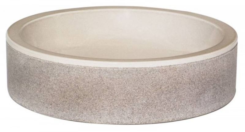 20' Lava Rock Cylinder Vessel Bathroom Sink in Beige from Wauld Collection