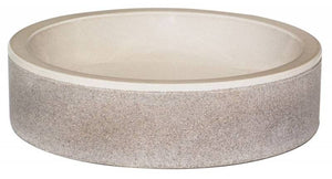20' Lava Rock Cylinder Vessel Bathroom Sink in Beige from Wauld Collection
