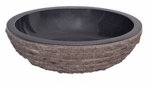 20' Lava Rock Vessel Bathroom Sink in Black from Wauld Collection