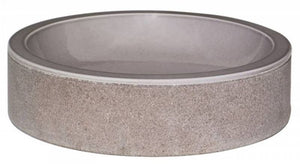 20' Lava Rock Cylinder Vessel Bathroom Sink in Taupe from Wauld Collection