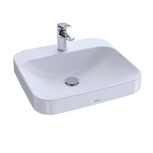 18.13' Vitreous China Vessel Bathroom Sink with CeFiONtect for Single-Hole Faucets in Cotton White from Arvina Collection