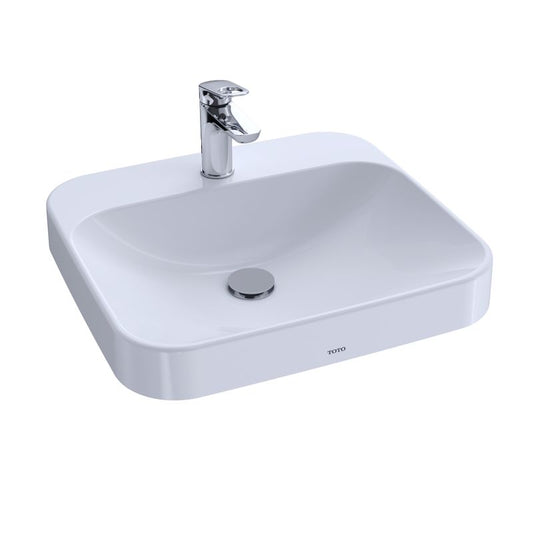 18.13" Vitreous China Vessel Bathroom Sink with CeFiONtect for Single-Hole Faucets in Cotton White from Arvina Collection
