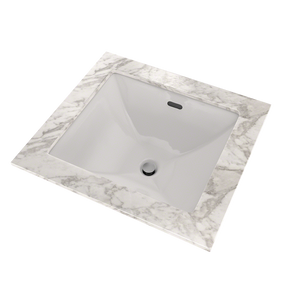 17' Vitreous China Undermount Bathroom Sink in Colonial White from Legato Collection
