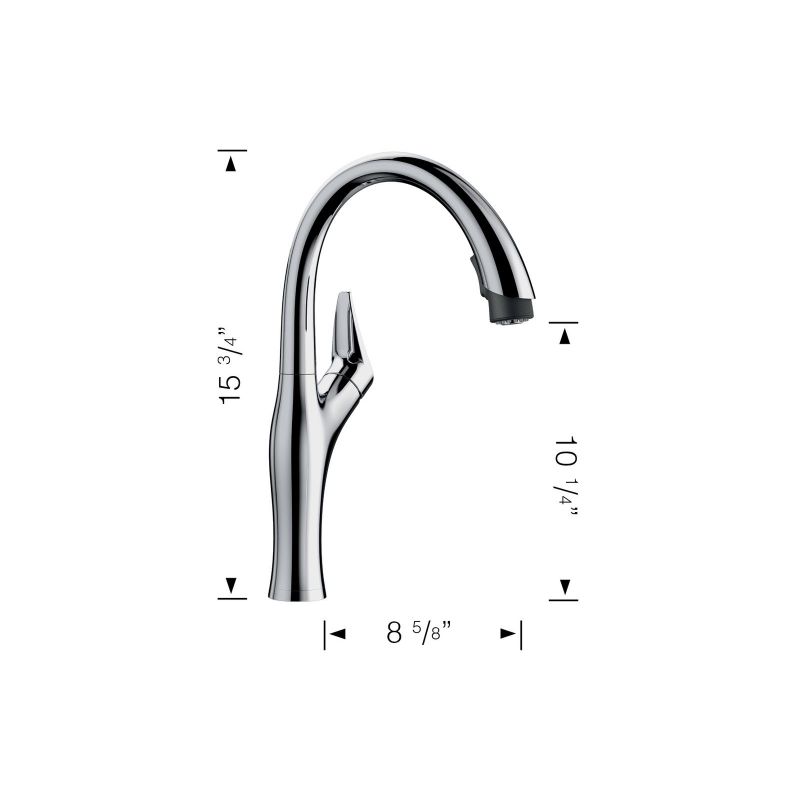 Artona Single-Handle Pull-Down Kitchen Faucet in Metallic Grey and Stainless