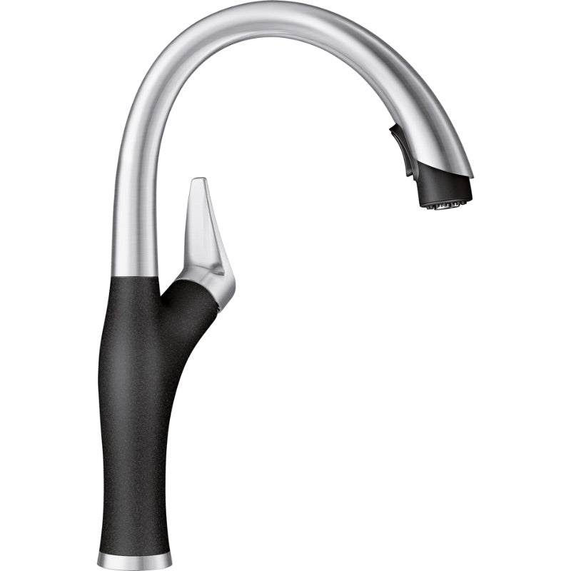 Artona Single-Handle Pull-Down Kitchen Faucet in Anthracite and Stainless