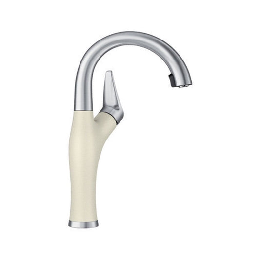 Artona Single-Handle Pull-Down Bar Faucet Kitchen Faucet in Biscuit and Stainless