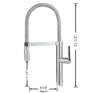 Culina Single-Handle Pull-Down Kitchen Faucet in Polished Chrome - 21.5' Height