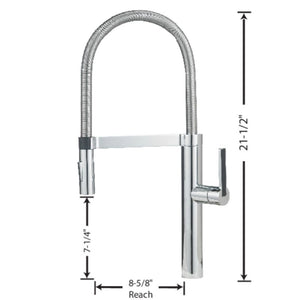 Culina Single-Handle Pull-Down Kitchen Faucet in Satin Nickel - 21.5' Height
