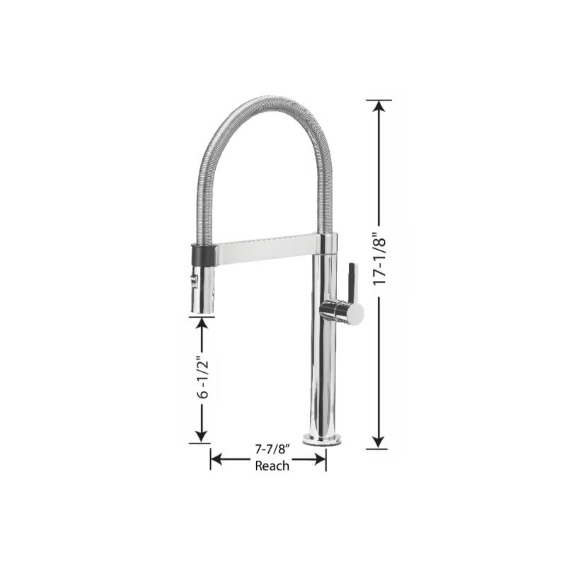 Culina Single-Handle Pull-Down Kitchen Faucet in Satin Nickel - 17.13' Height