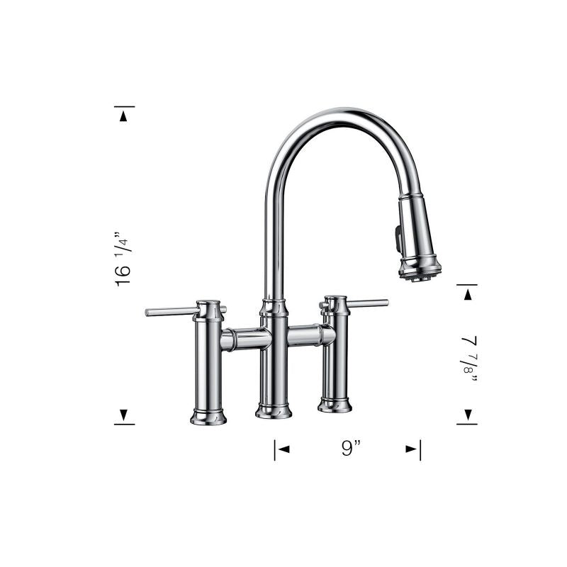 Empressa Two-Handle Pull-Down Kitchen Faucet in Oil Rubbed Bronze
