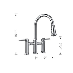 Empressa Two-Handle Pull-Down Kitchen Faucet in Polished Nickel