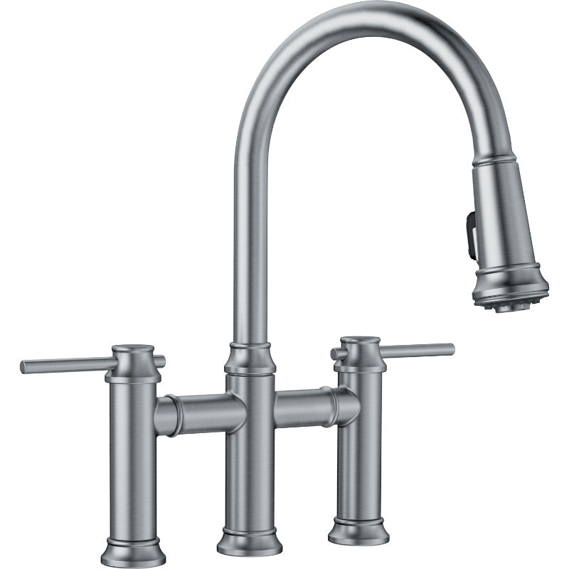 Empressa Two-Handle Pull-Down Kitchen Faucet in Stainless