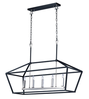 Abode 18.5' 5 Light Chandelier in Textured Black and Polished Nickel