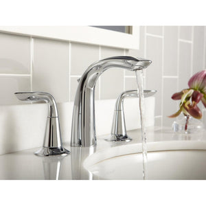 Refinia Widespread Two-Handle Bathroom Faucet in Vibrant Brushed Nickel