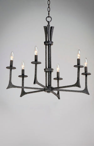 Anvil 29' 6 Light Single-Tier Chandelier in Natural Iron