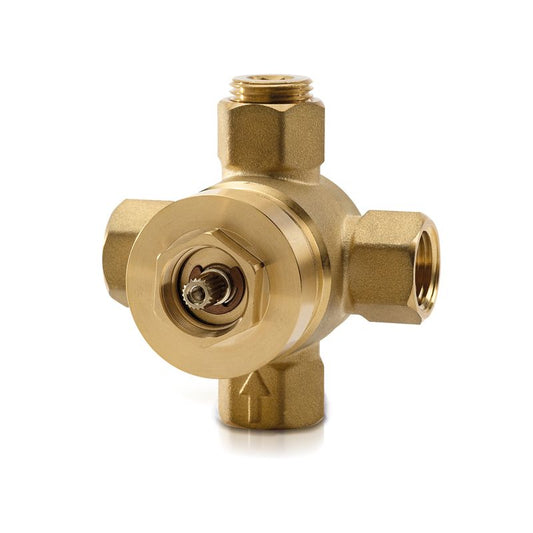 Two-Way Shower Diverter Valve with Off in Brass