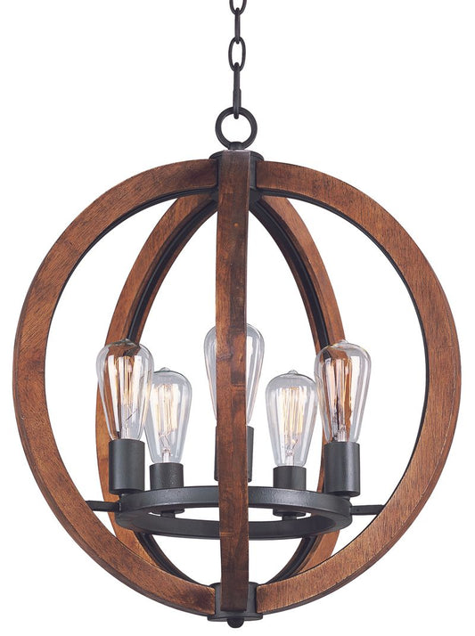 Bodega Bay 23" Single-Tier Chandelier with 5 Lights with bulbs included - Anthracite