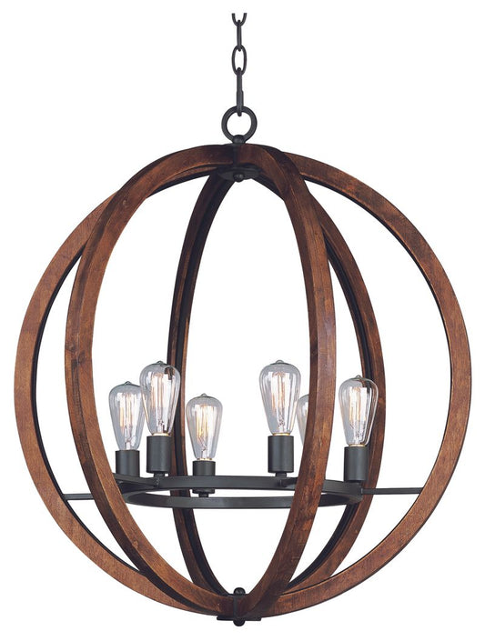 Bodega Bay 33" Single-Tier Chandelier with 6 Light bulbs included - Anthracite