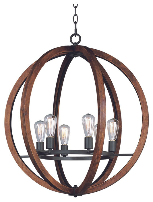 Bodega Bay 30" 6 Light Single-Tier Chandelier in Anthracite