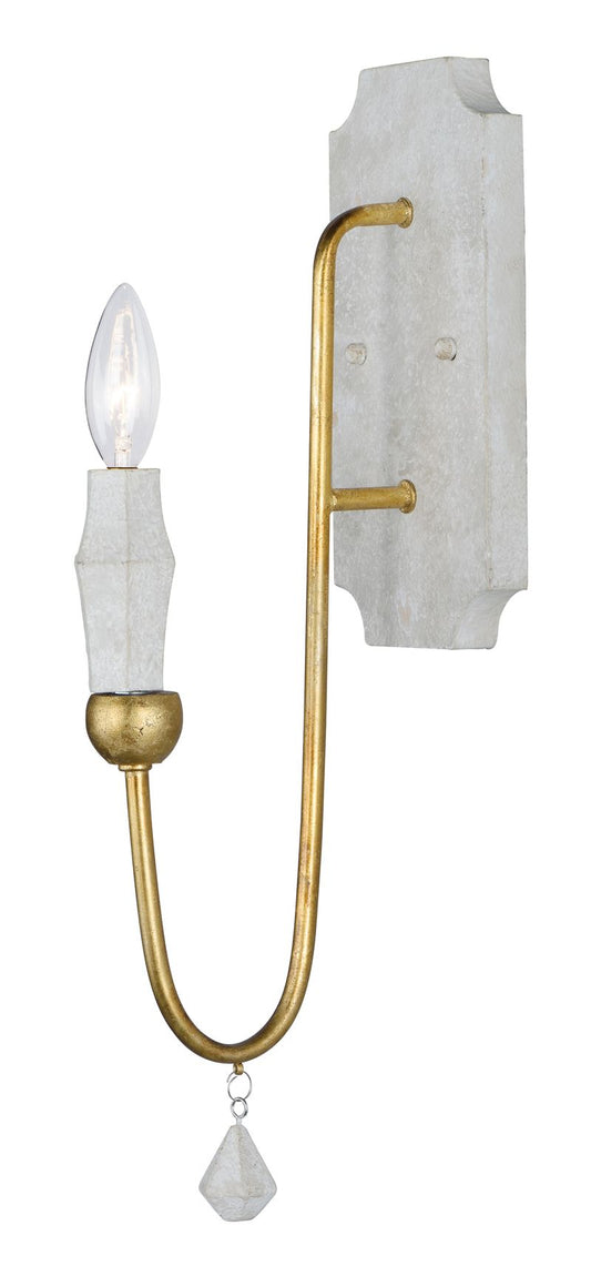 Claymore 18" Single Light Wall Sconce in Claystone and Gold Leaf