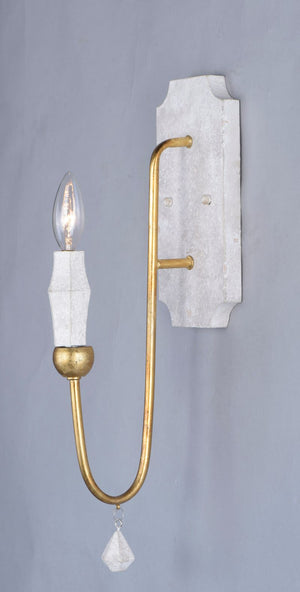 Claymore 18' Single Light Wall Sconce in Claystone and Gold Leaf