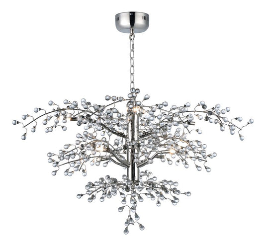 Cluster 36.75" 8 Light Multi-Tier Chandelier in Polished Nickel