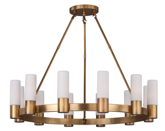 Contessa 35" 12 Light Single-Tier Chandelier in Natural Aged Brass