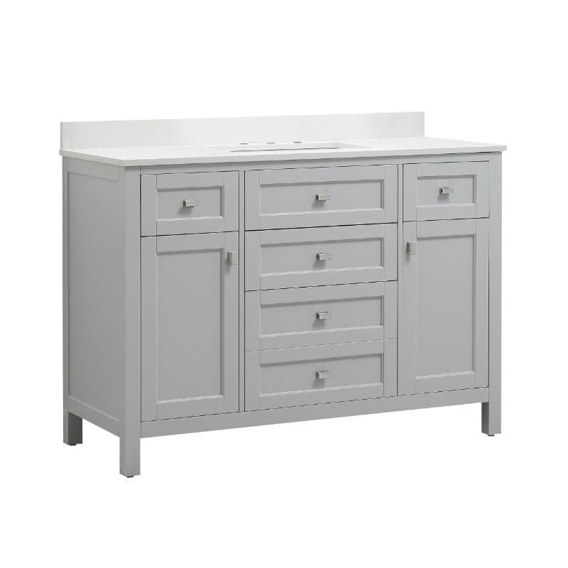 Juniper Dove Grey Freestanding Vanity Cabinet (48' x 34.5' x 21')