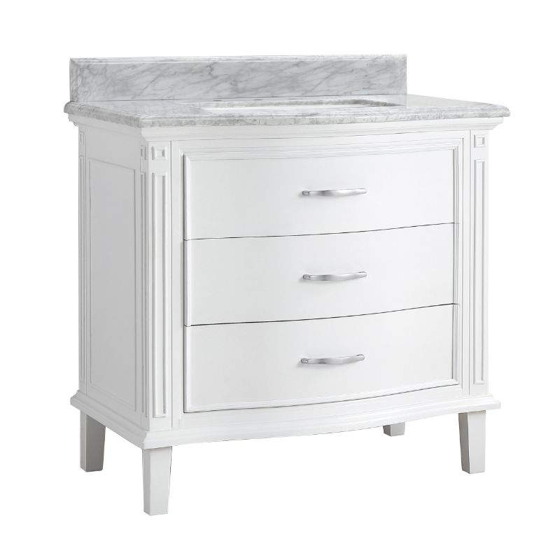 Mira White Freestanding Vanity Cabinet (36' x 34.5' x 21.88')