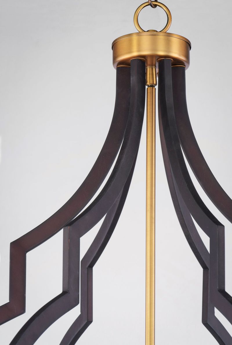 Crest 26' 6 Light Chandelier in Oil Rubbed Bronze Antique Brass