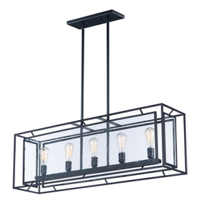 Era 13.75' Linear Pendant with 5 Lights with bulbs included - Black