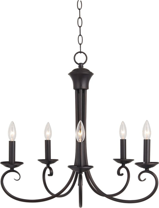 Loft 25" 5 Light Single-Tier Chandelier in Oil Rubbed Bronze