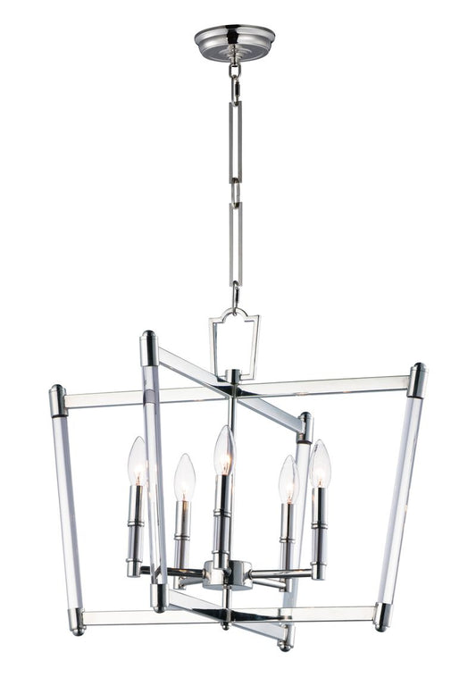 Lucent 23.25" 5 Light Chandelier in Polished Nickel