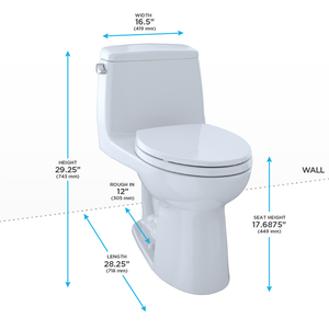 Eco UltraMax Elongated One-Piece Toilet in Bone - ADA Height