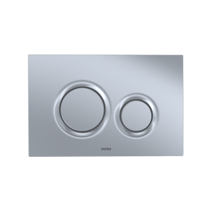 Round Dual-Flush Push Button Plate in Matte Silver