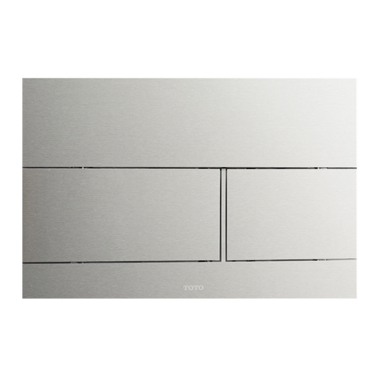 Square Dual-Flush Push Button Plate in Stainless Steel