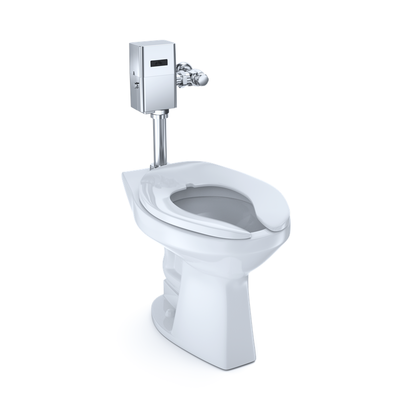 Commercial Elongated Floor Mount Toilet Bowl in Cotton White - ADA Compliant