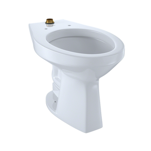 Commercial Elongated Floor Mount with CeFiONtect Toilet Bowl in Cotton White - ADA Compliant