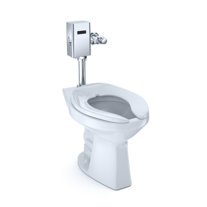 Commercial Elongated Floor Mount with CeFiONtect Toilet Bowl in Cotton White - ADA Compliant