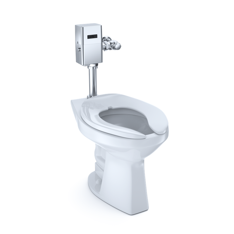 Commercial Elongated Floor Mount with CeFiONtect Toilet Bowl in Cotton White - ADA Compliant
